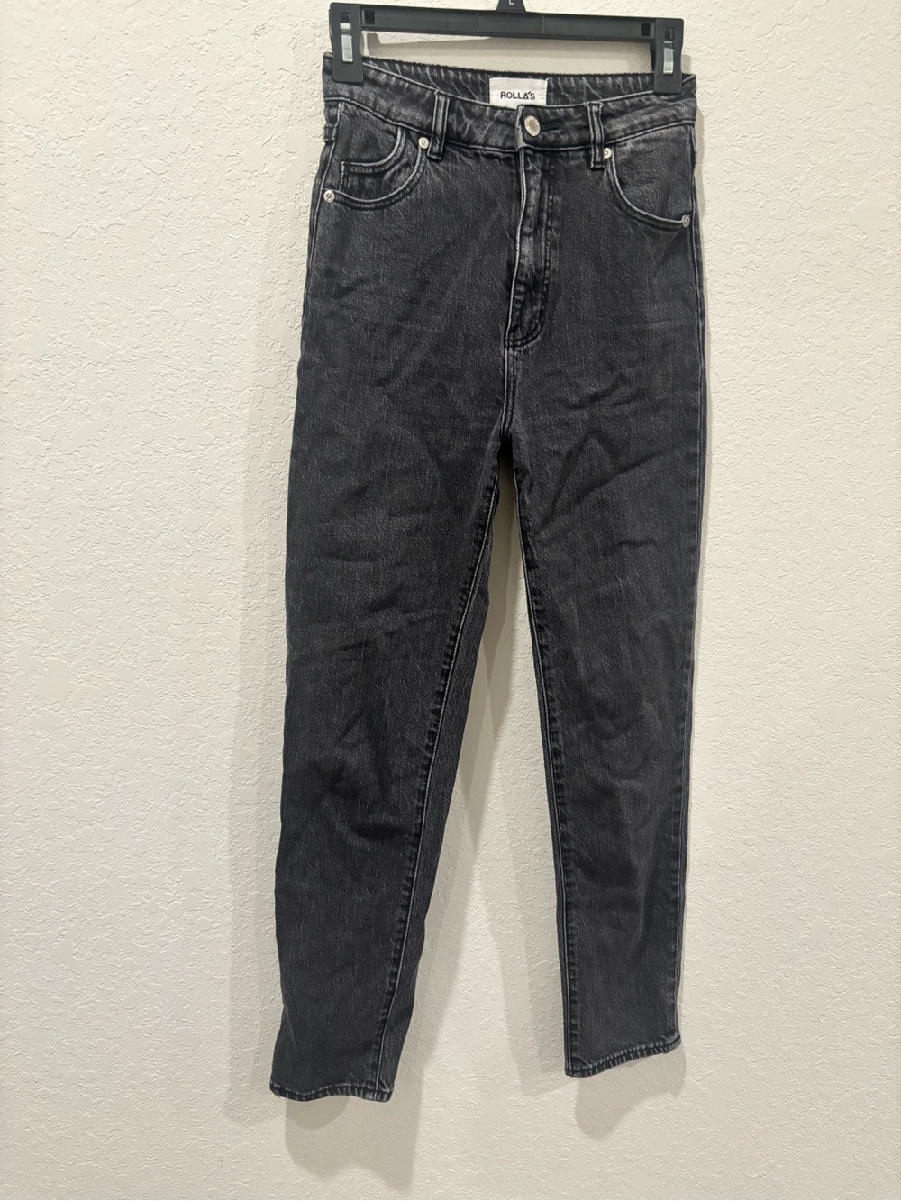 Rolla’s Dusters High Rise Slim Jeans 25 Black Washed Denim Minimalist